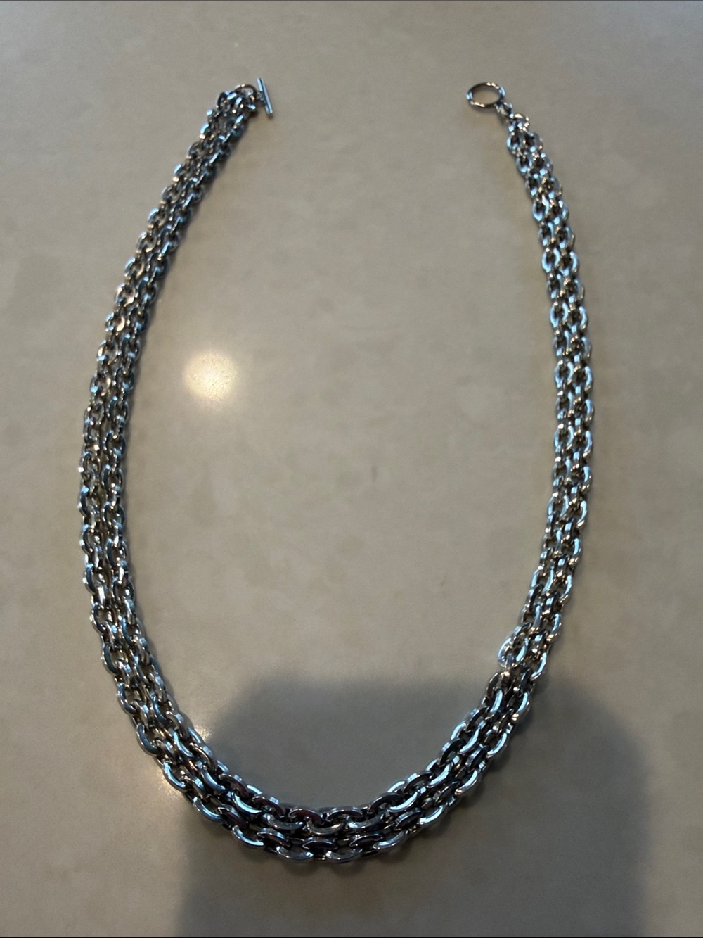 Silver Multi-Strand Chain Necklace